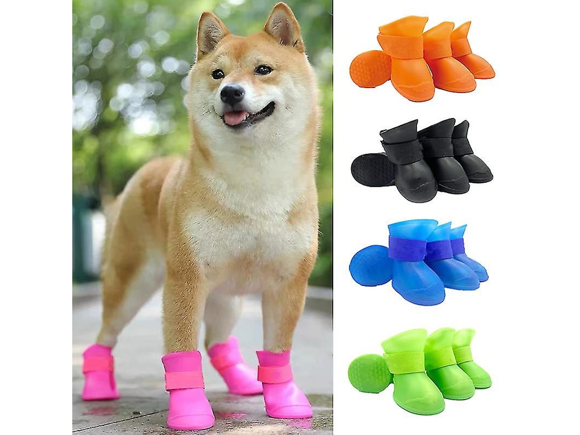 Rebe-4 Botas Impermeáveis Antiderrapantes De Borracha Para Cães E Gatos Pequenos Médios Grandes Acessórios De Mascota M Verde