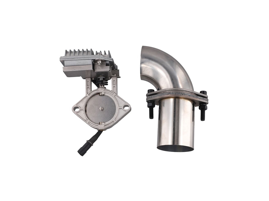 Válvula de Corte de Escape Elétrica com Flanges Regulação da Abertura 12v Diâmetro de 63 Mm (2,5 Polegadas) (cutout)