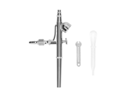 Conjunto profissional de aerógrafo para modelismo e pintura artística, aerógrafo de 0,3 mm com copo de pigmento de 2 cc, chave inglesa e pipeta.