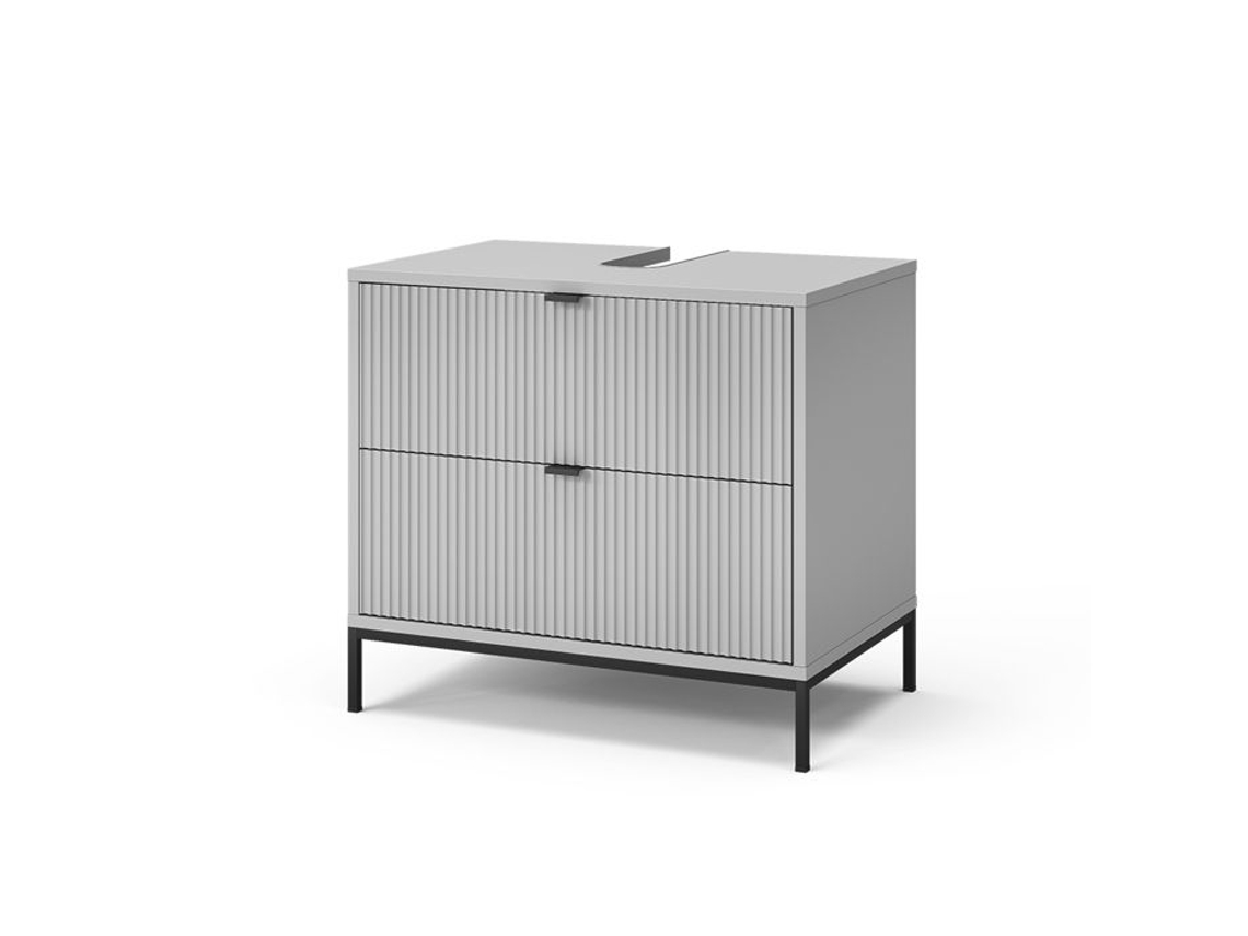 Móvel Sob Pia Simples Eliza, 70x63cm Com 2 Gavetas Deslizantes, Cinza, Vicco