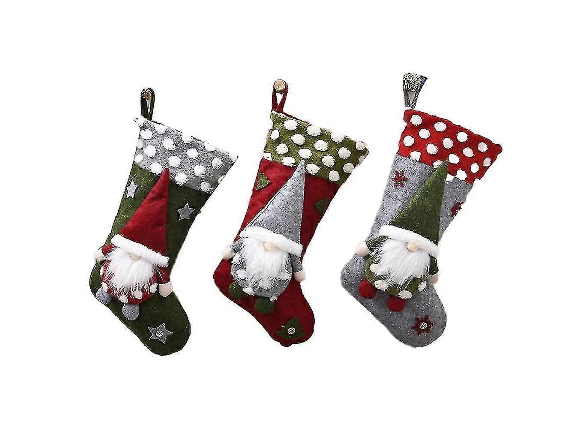 Pacote Com 3 Meias De Natal, Meias De Natal De Gnomos 3d Para Decoração De Natal Em Família Mxbc Olysi Shop