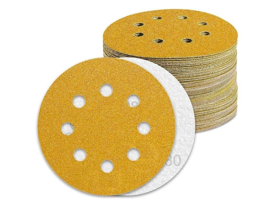 Lixa 125mm Grão 80 100 Peças Lixa para Lixadeira Excêntrica Lixa..desmascarar