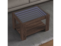 Vidaxl Mesa De Centro C/ Leds 73x53x45 Cm Derivados De Madeira