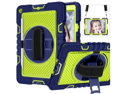 Capa Protetora Para Xiaomi Pad 6 Com Alça De Ombro E Suporte Giratório (azul Marinho + Verde)