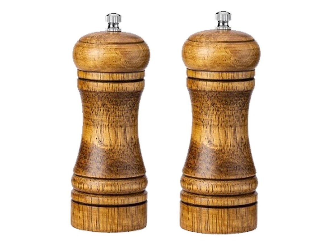 Moedor De Sal E Pimenta Spice Shaker Madeira Maciça Com Moedor De Cerâmica Ajustável Conjunto 2 Peças Aquaforge