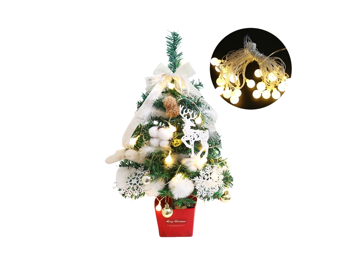 Árvore De Natal Miniature Korean De 60cm Com Luz E Decoração Da Laxiscreed Para A Mesa