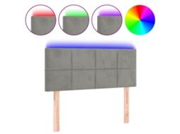 Led Headboard, Led Headboards Vidaxl Cinzeto Veludo (90 X 5 X 78/88 Cm)