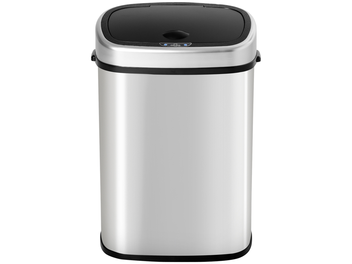 Lixeira com Sensor 48l, Aço Inoxidável, Impermeável, Automática, Prateado, 38x28x58cm S/MARCA