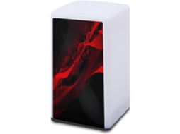 Luminária De Mesa A Bateria Com Estampa Em Fundo Preto E Vermelho, Ideal Para Leitura Em Escritórios E Quartos