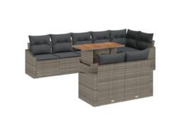 Conjunto 9 Sofá De Jardim Vidaxl Cinzento Vime Pe (100 X 55 X 73 Cm)