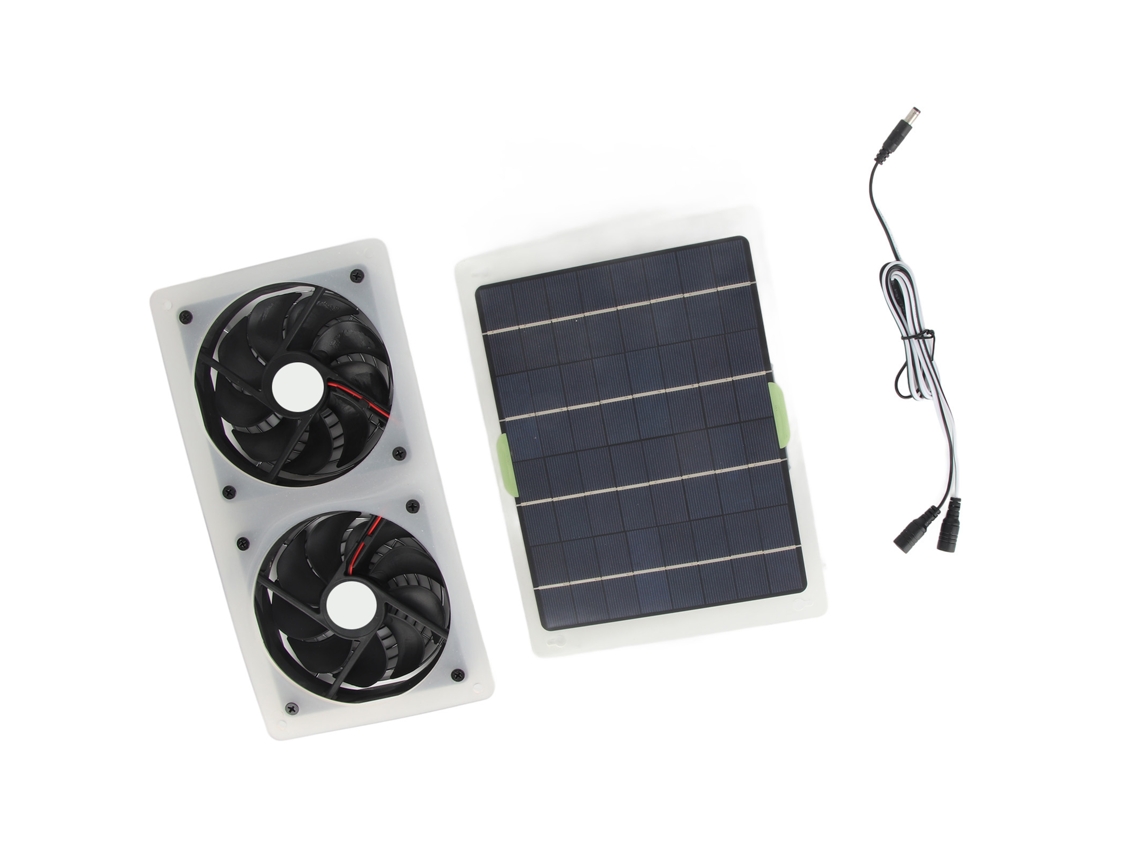 Kit Ventilador Painel Solar 100w 12v Resistente À Água Portátil