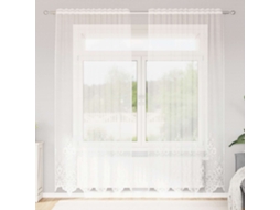 Vidaxl Cortina De Renda Branco 245x150cm Poliéster