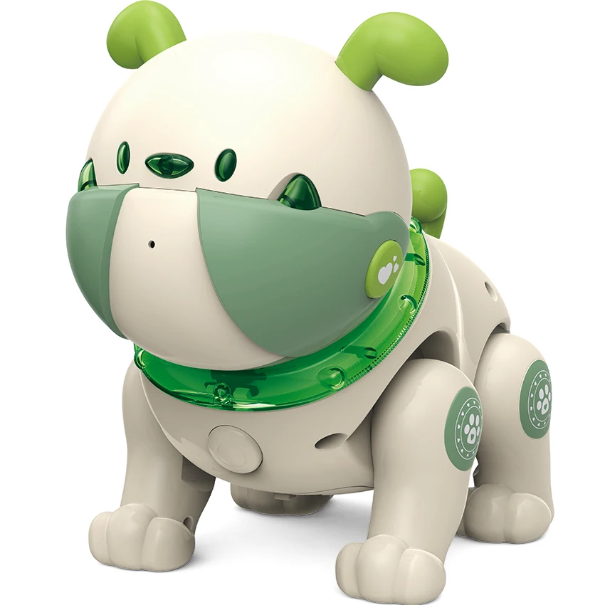 (verde) Cachorro Robô De Brinquedo Com Ia, Controle Por Voz, Efeitos Sonoros/led, Companheiro Inteligente.