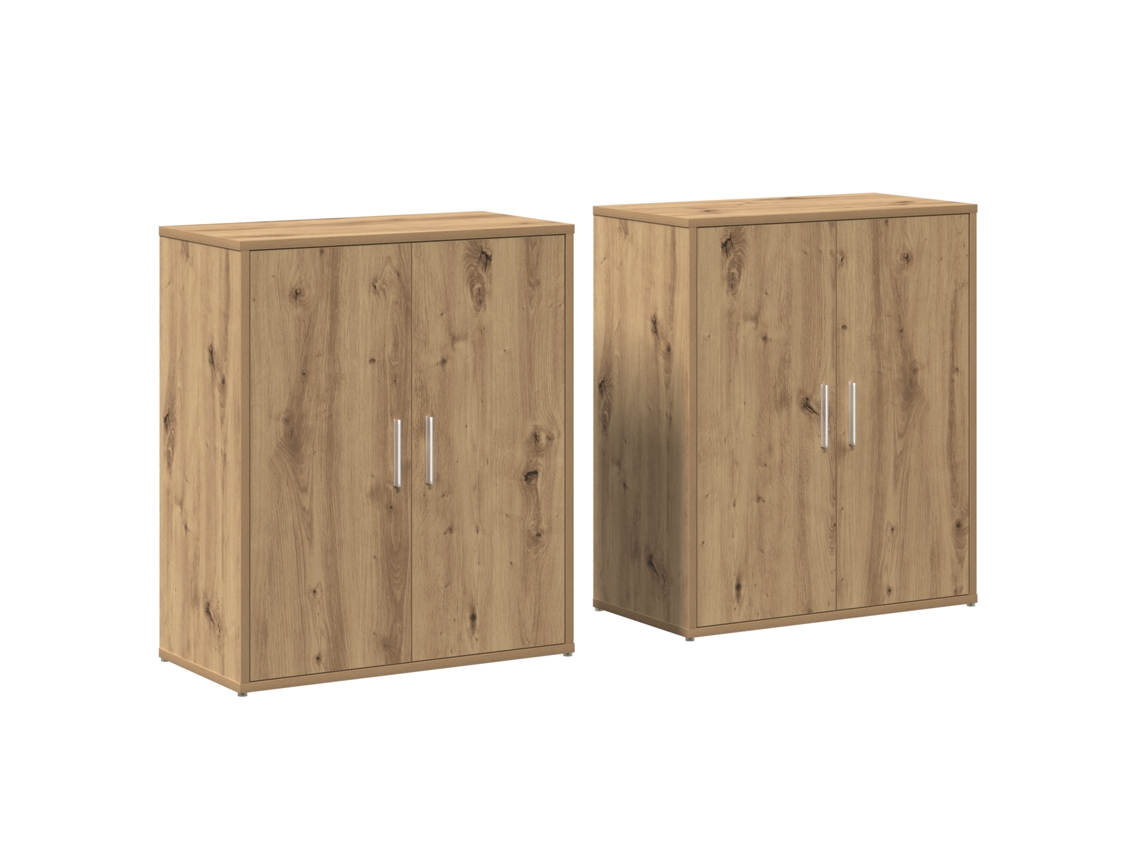 Conjunto 2 Buffet Vidaxl Castanho Derivados De Madeira (60 X 31 X 70 Cm)