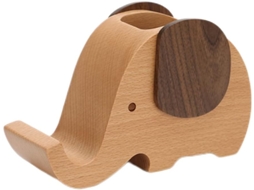 Suporte De Madeira Em Forma De Elefante Para Celular Com Porta-canetas E Porta-lápis Para Casa E Escritório.