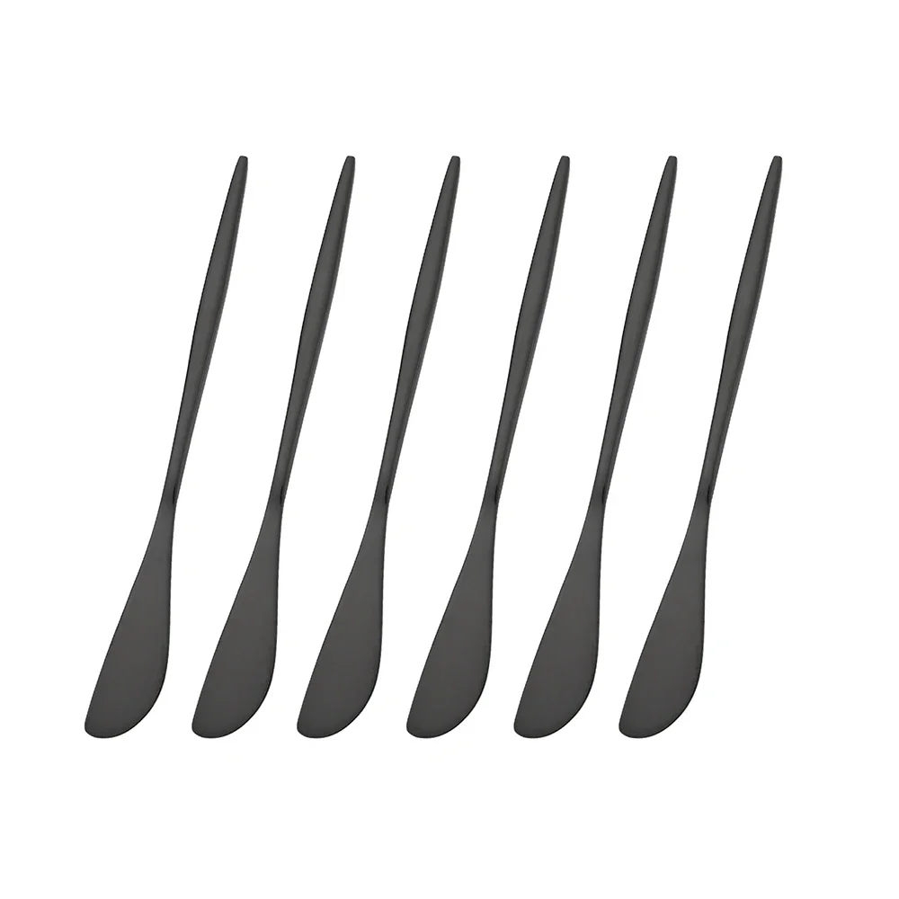 Faca de Manteiga, Cortador de Queijo, Aço Inoxidável, Utensílios de Cozinha MDUG (preto, 6 Peças)
