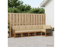 Vidaxl Conjunto De Sofás Para Exterior 6 Unid. Natural E Bege