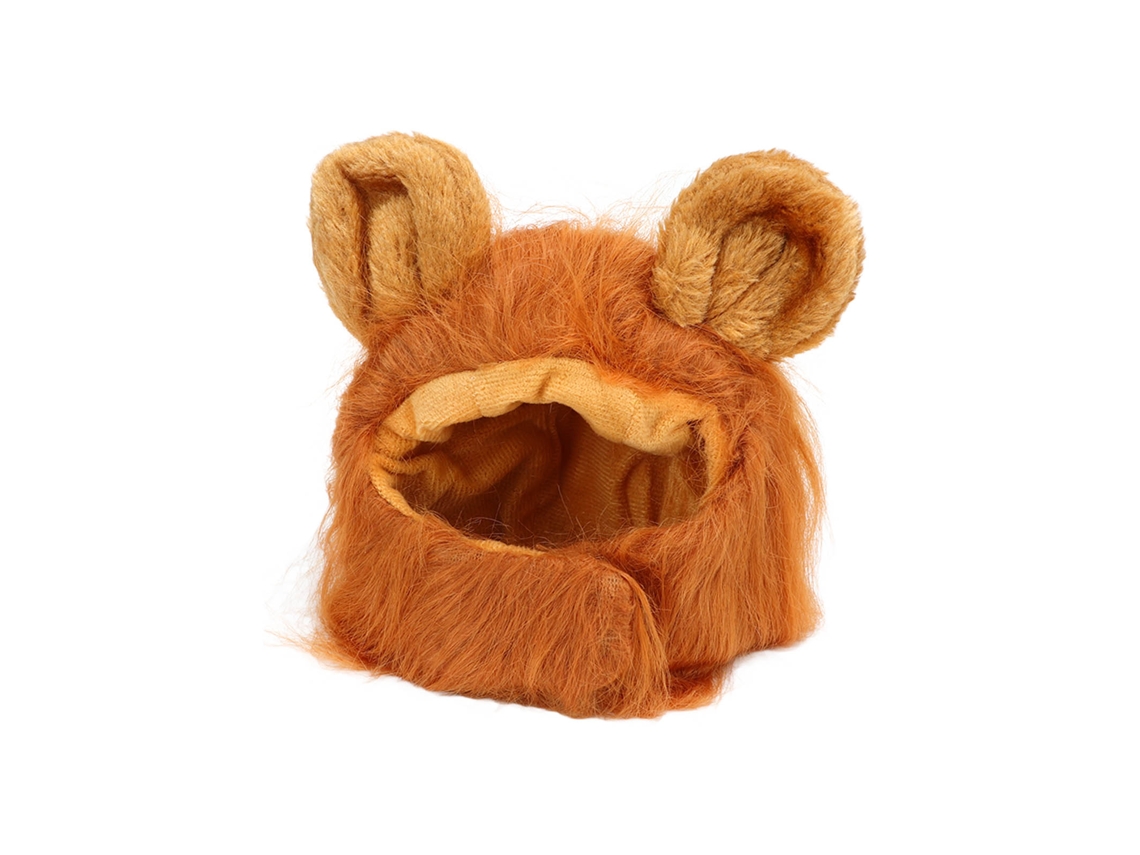 Adorno Cabeça Leão Pet Cute Marrom Claro