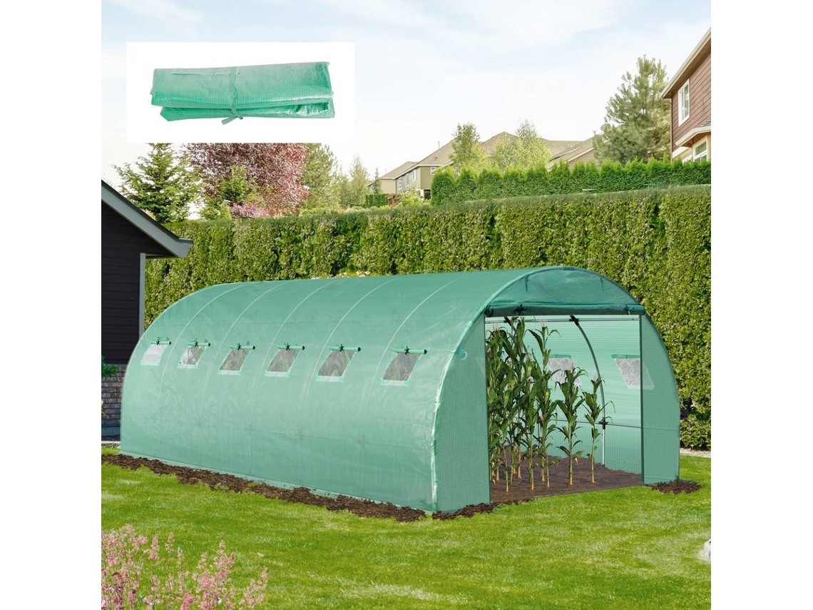 Coberturas Para Estufas OUTSUNNY 845 520 Pe Verde 600 X 300 X 200 coberturas-para-estufas-outsunny-845-520-pe-verde-600-x-300-x-200