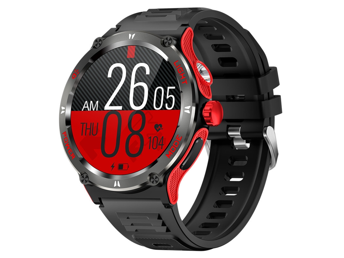 Smartwatch Yizhood Kt76 1.53 Inch Chamada Bluetooth 3atm Monitorização Da Saúde À Prova De Água 500mah (android E Ios Vermelho)