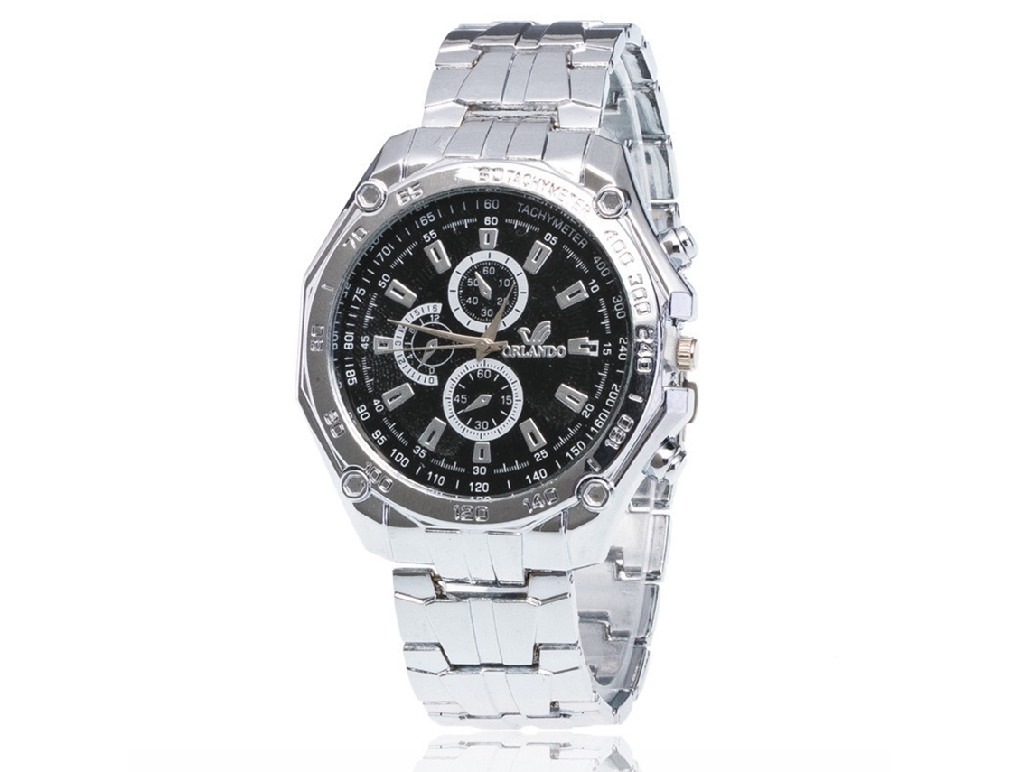 Reloj Hombre Casual Negros De Acero Con Movimiento De Cuarzo Para Negocios