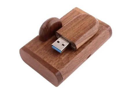 Pen Drive Madeira Escura Usb 3.0 Gravação JASTER