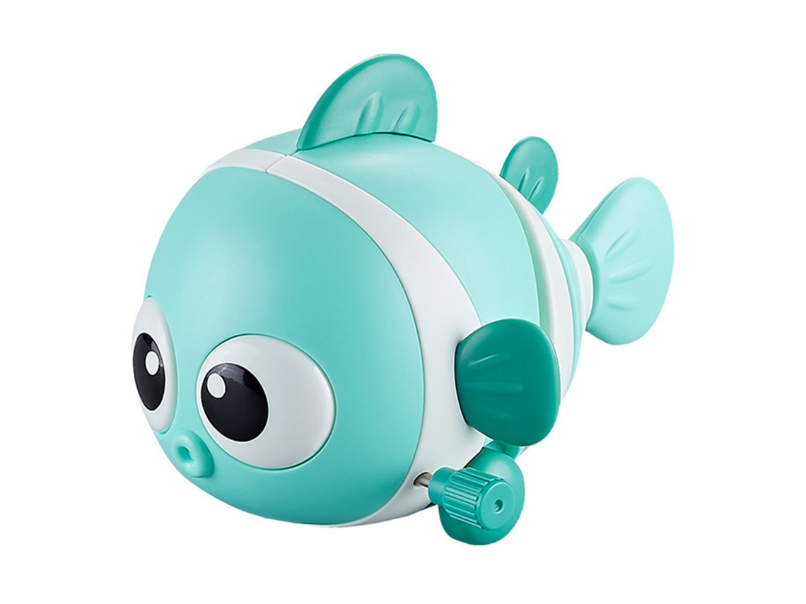 Mali brinquedo de Relógio Peixe Caricatura Educativo Interativo Andar Balançar Cauda Verde para Bebê