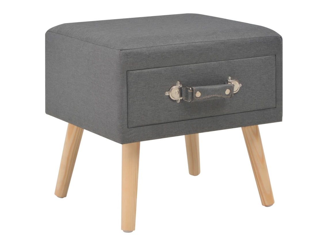 Vidaxl Mesa-de-cabeceira 40x35x40 Cm Tecido Cinzento-escuro