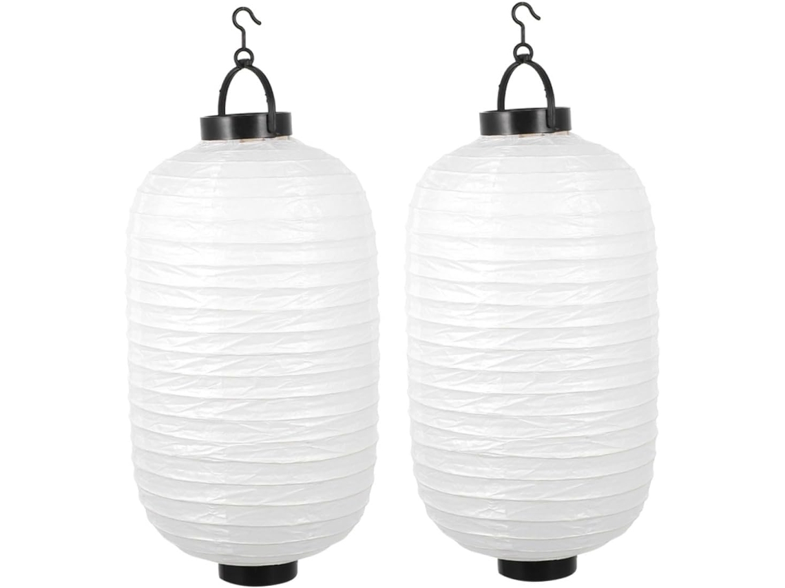 Conjunto de 2 Lanternas de Papel Led Estilo Japonês, Decoração Luminosa para Exteriores. SFUSHOS