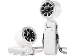 Ventilador Turbo Portátil Com 5 Velocidades, Ângulo Ajustável De 180° E Recarregável Via Usb