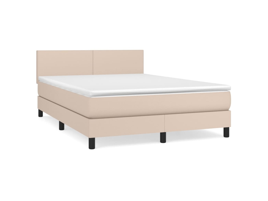 Box Spring Bed, Box Spring Beds Vidaxl Marrom Couro Artificial (140 X 190 Cm)
