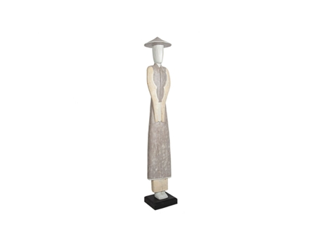 Figura Decorativa ROMIMEX Bege Madeira Japonesa 20 x 150 x 20 cm