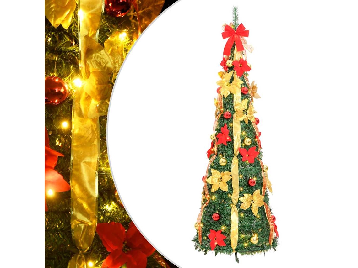 Vidaxl Árvore De Natal Artificial Pop-up C/ 200 Luzes Led 210 Cm Verde