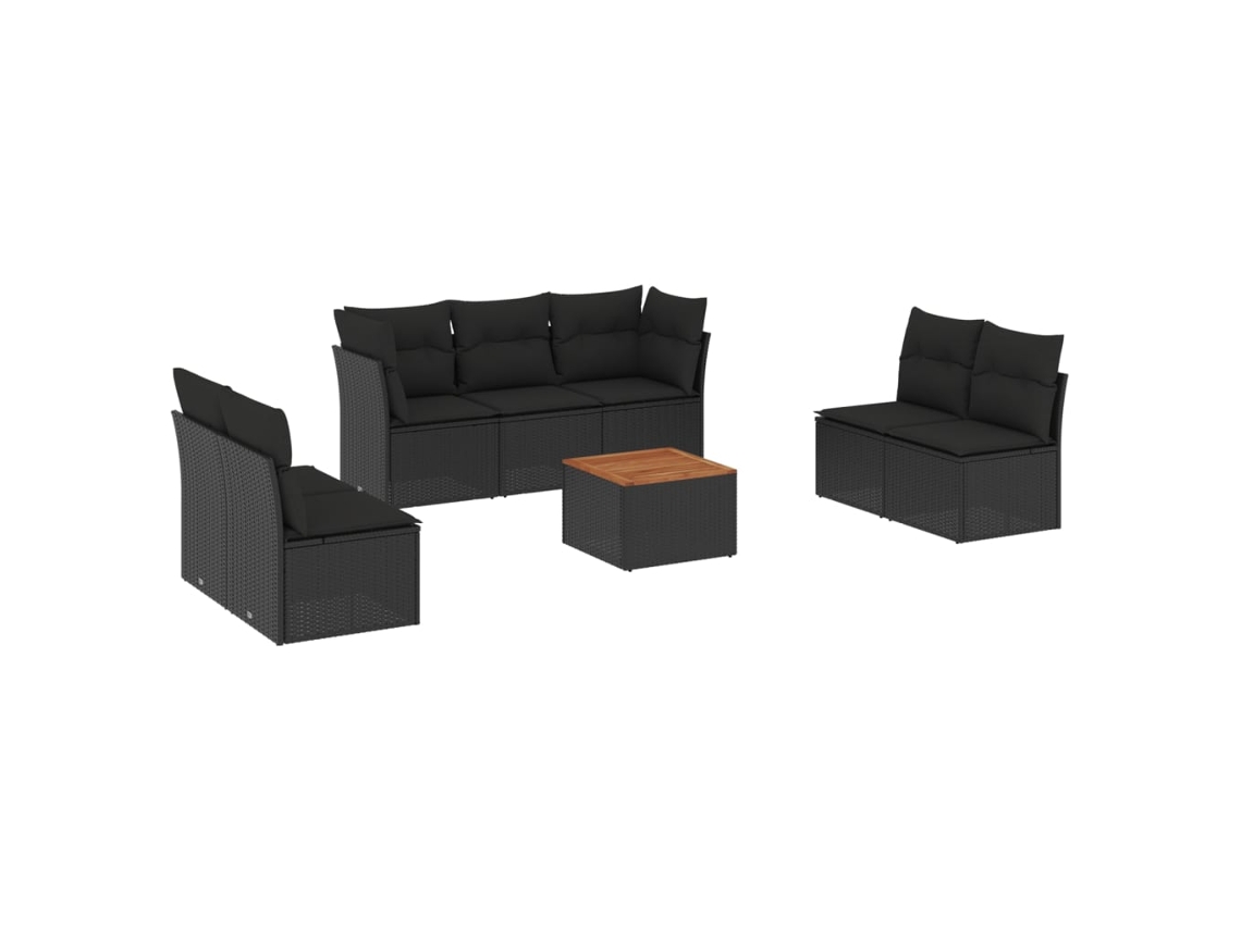 Garden Sofa Set, Garden Sofa Sets Vidaxl Preto Rattan / Vime (n/a)