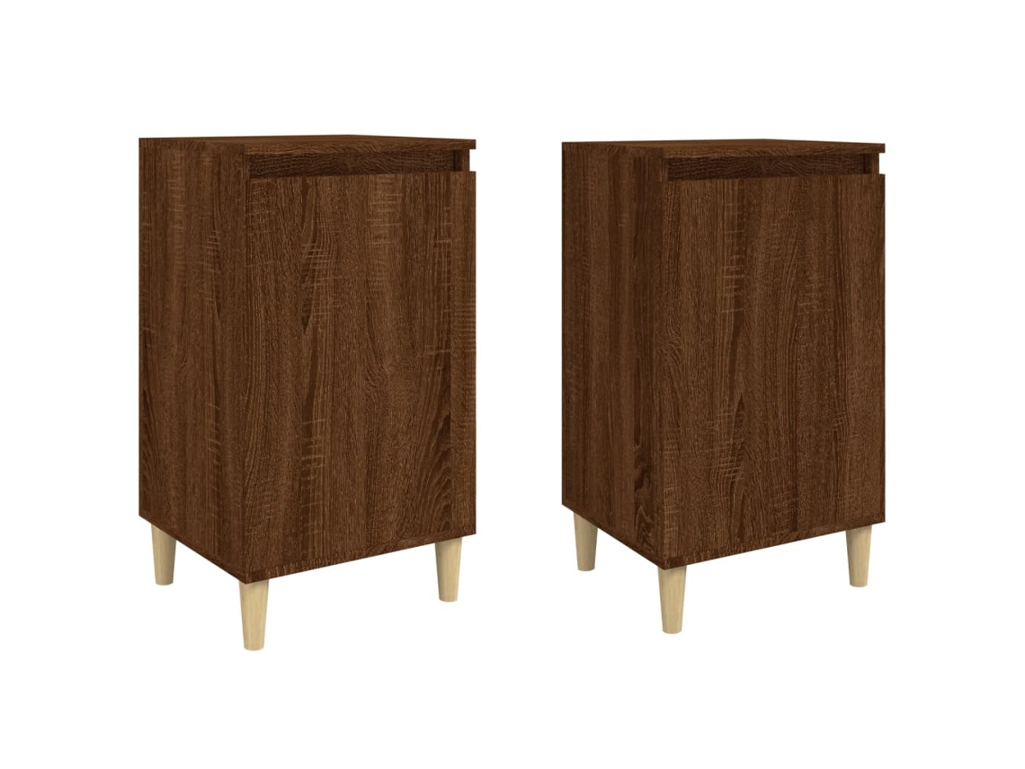Bedside Cabinet, Bedside Cabinets Vidaxl Marrom Madeira Processada (n/a)