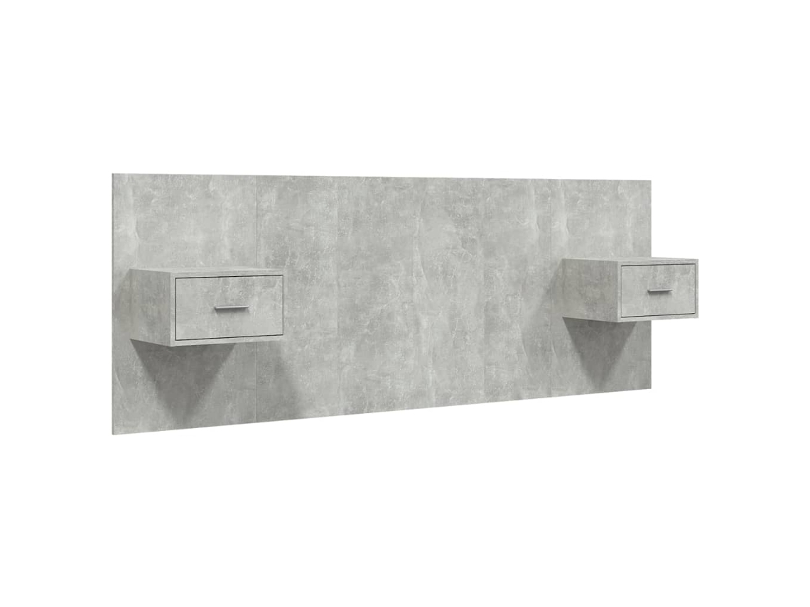 Bed Headboard With Cabinet, Bed Headboards With Cabinets Vidaxl Cinzeto Madeira Processada (n/a)