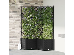 Jardineira Com Treliça 3 Pcs Preto 80x80x143 Cm Wsd715336 Lovely Home