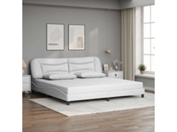 Vidaxl Estrutura De Cama Sem Colchão Hvar Couro Artificial 200x200 Cm Branco