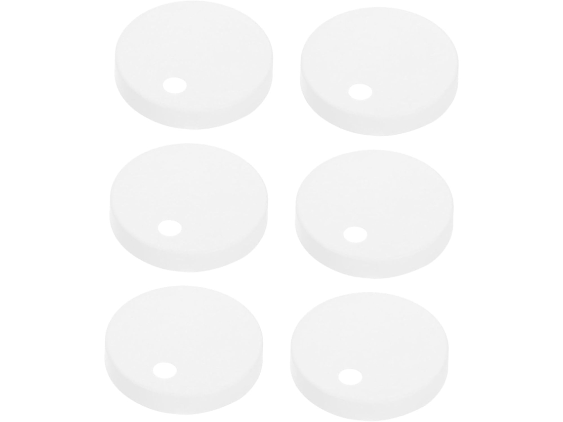 Tampas Fusos De Dobradiça Assento Sanitário, 6 Peças, Plástico Branco, 45mm