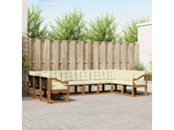 Vidaxl Conjunto De Sofás Para Exterior 10 Unid. Natural E Creme