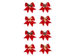 8 Laços de Natal com Sinos Decoração para Árvore e Casa RNEMITERY