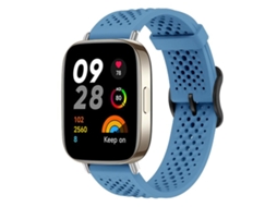 Bracelete Para Redmi Watch 3 - Silicone Respirável - Fivela De Aço Preta Azul