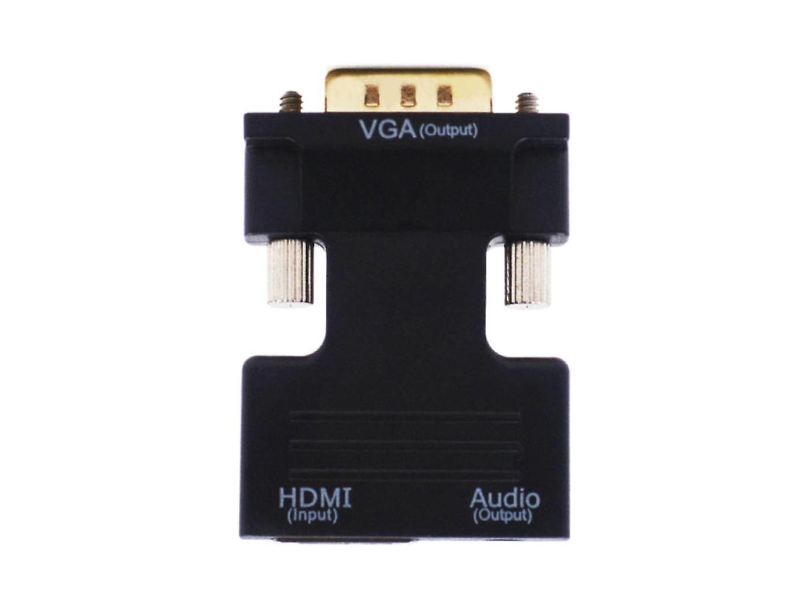 Adaptador Hdmi Fêmea Para Vga Macho + Adaptador De Áudio Compatível Com Saída De Sinal 1080p