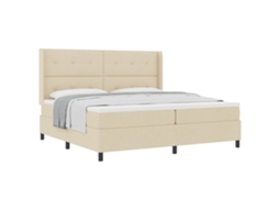 Conjunto 1 Cama Box Vidaxl Creme Tecido (200 X 200 Cm)