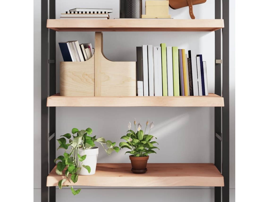 Vidaxl Prateleira De Parede 100x50x(2-6)cm Carvalho Maciço Não Tratado