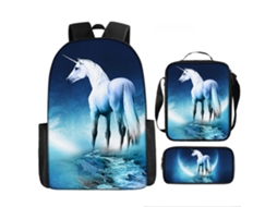 Mochila De Estudante 17 Polegadas - Conjunto 3 Peças Com Estojo E Lancheira Ideal Para Escola (estilo M)