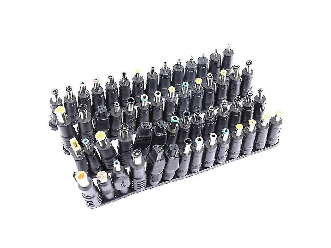Conjunto de 56 peças de plugues universais com 56 conectores CC de 5,5 x 2,1 mm para alimentação CC. CHARM