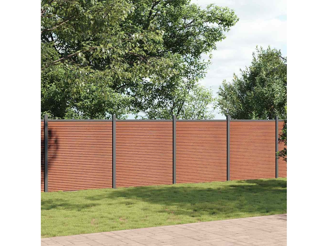 Vidaxl Painel De Vedação 872x186 Cm Wpc Castanho