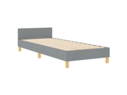 Conjunto 1 Estrado De Cama Plataforma Vidaxl Cinzento-claro Tecido (80 X 200 Cm)