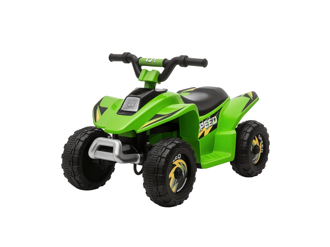 Quad elétrico para crianças, bateria 6V, velocidade 2,8-4,6 km/h, marcha dianteira e ré, 72x40x45,5cm, Verde | S/MARCA